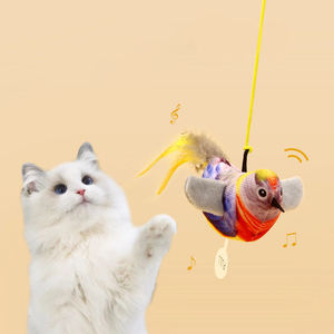 Xianchanpets, nuevo estilo, juguetes interactivos de hierba gatera, pájaro simulado de plumas chirriantes para gatos y perros de interior jugando - Product Image 1
