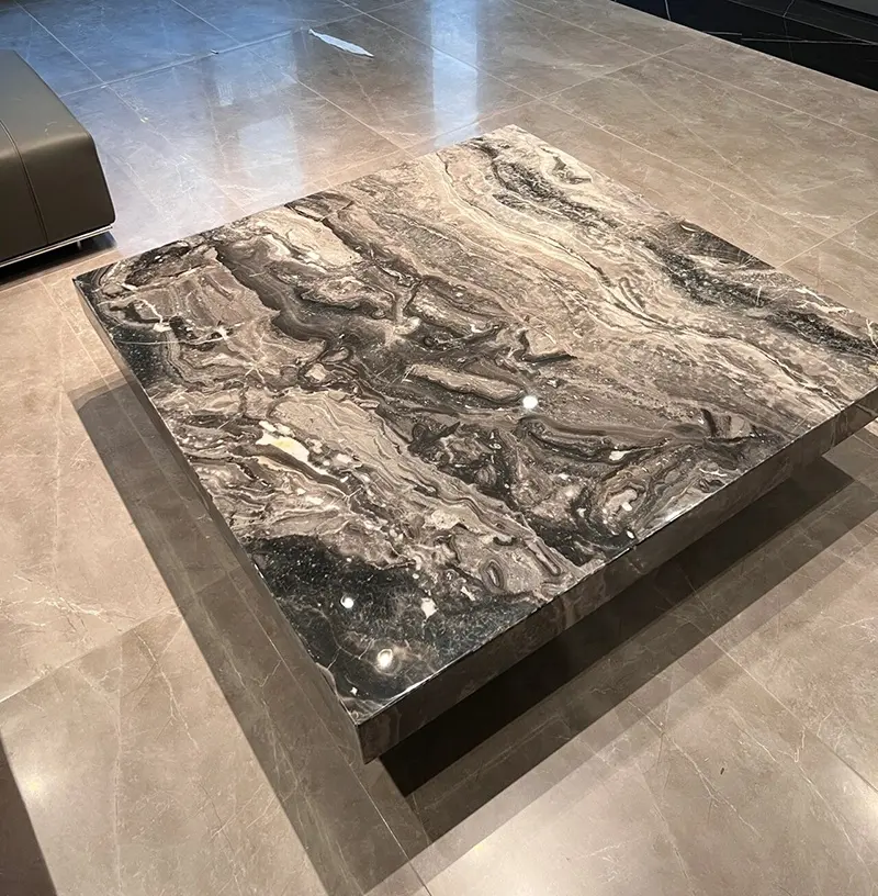 Fabricantes personalizados piedra de mármol natural sala de estar mesa de centro bandeja Hotel Villa adornos