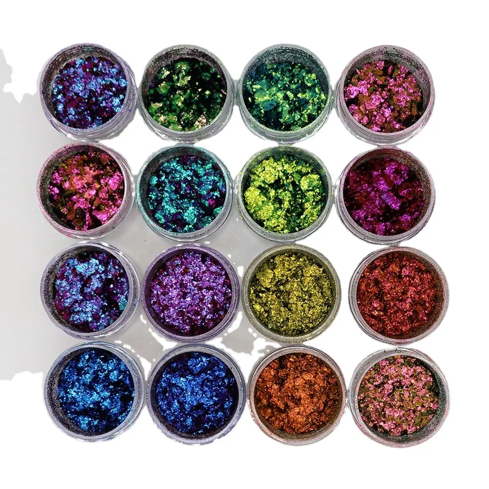 Wholesale Multichrome Color shifting pigment Eye Shadow Chameleon Magic Flakes Chunky flake for Nail