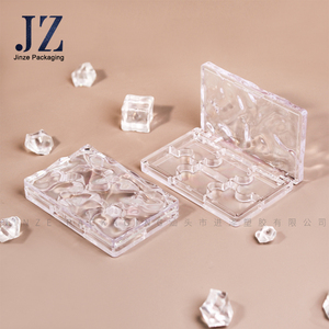 Nuovo Design Jinze 3D ondulato rettangolo vuoto ombretto custodia a forma di cuore chiaro con Design Logo Palette contenitore - Product Image 3