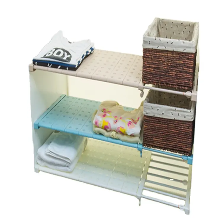 Removable Shelves and Steel Pipes Single Tier Multifunctional Storage Rack Expandable dress Organizer