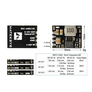 Mateksys MBEC12S 6-60 В Вход 5 В/9 В/12 В выбираемый выход DC-DC понижающий модуль BEC для дрона FPV - Product Image 3