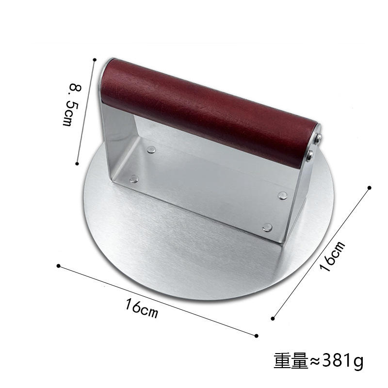 Round Hamburger Press with Beech Handle