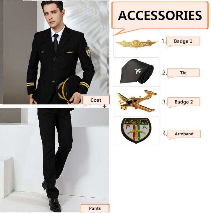 Black 3 buttons suit +4 accessories