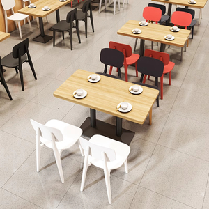 Nhà hàng thức ăn nhanh bàn thương mại đặt căng tin hiện đại phục vụ tòa án thực phẩm bàn ăn và ghế nhựa màu có sẵn - Product Image 1