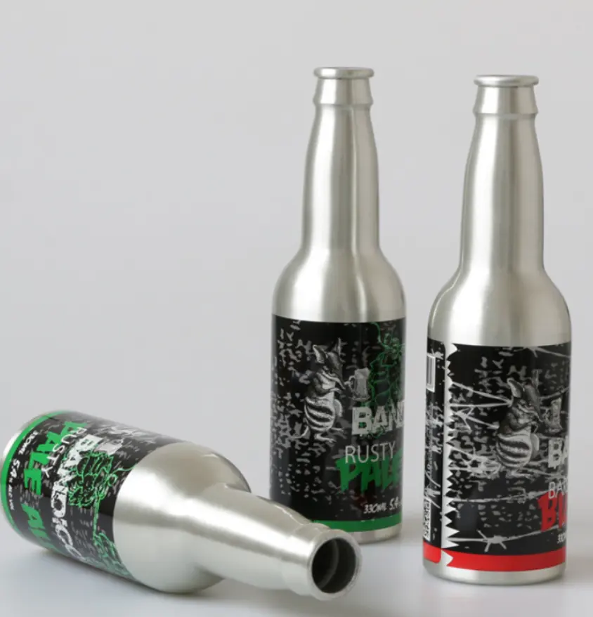 Boş mini özel baskılı 250ml 355ml büküm yeniden kullanılabilir bira şişeleri