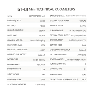 All Terrain Crawler Chassis Multifunktion ale Smart-Fernbedienung im Gelände Ugv 50KG Last Mobile Robot Chassis Platform AMR AGV - Product Image 2