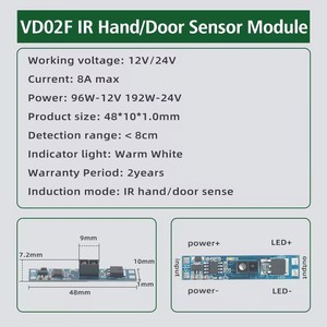 Commercio all'ingrosso diretto della fabbrica DC 12V-24V 8A prossimità mini sensore a infrarossi LED modulo interruttore dimmer per profili in alluminio