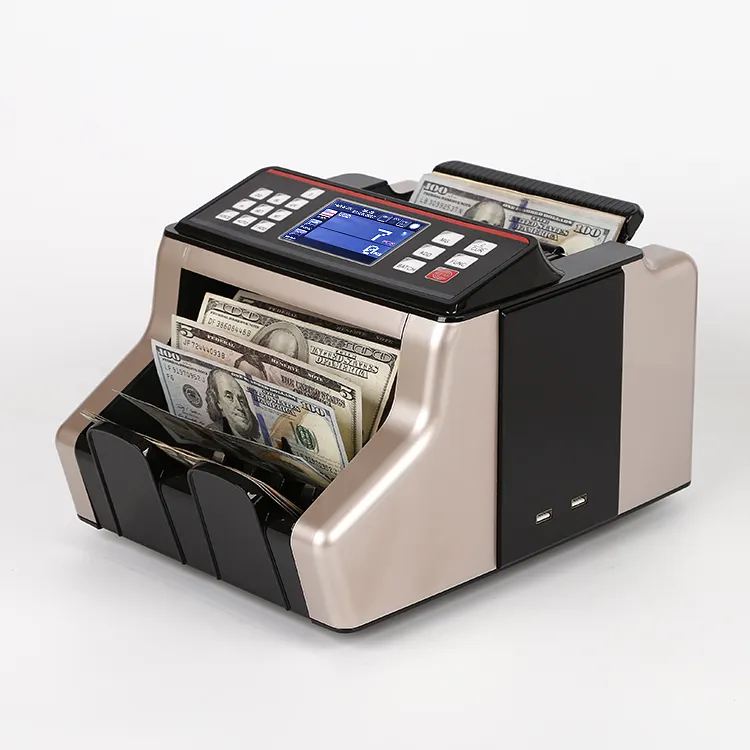 Máquina contadora de dinero de nuevo diseño, pantalla TFT, contador de billetes mixto, contador de dinero comercial ABS