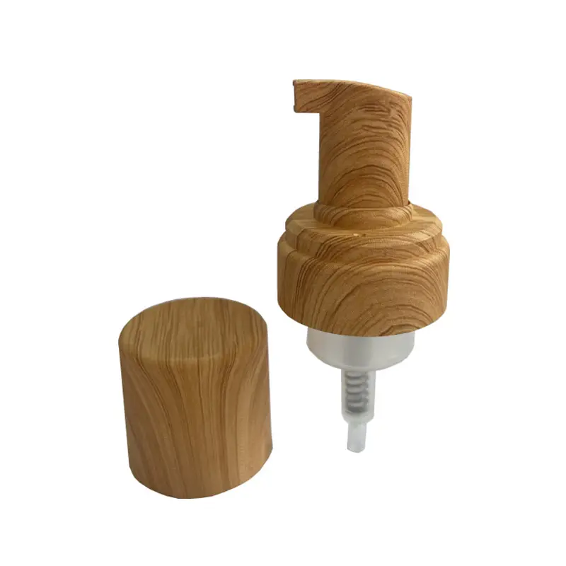 42mm 물 전송 인쇄 나무 커버 대나무 뚜껑 비누 디스펜서 거품 펌프 병 용