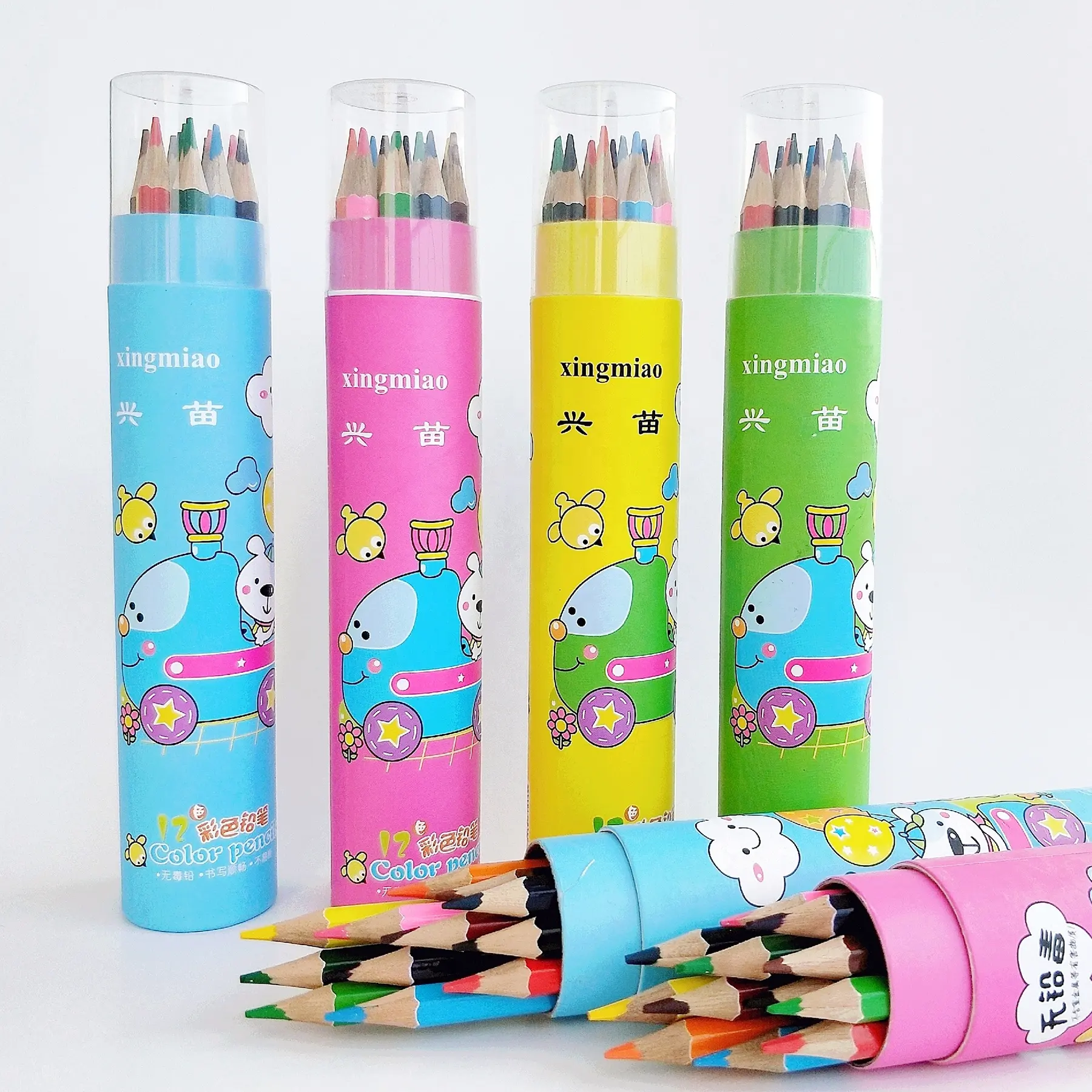 Venta al por mayor de alta calidad 12 piezas de diseño personalizado Lapices lápices de colores para dibujar y dibujar