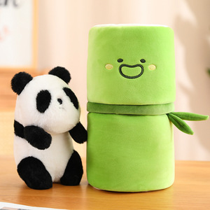 ชุดตุ๊กตามีท่อไม้ไผ่สำหรับเด็กชุดหมีแพนด้า2in1ใหม่ - Product Image 1