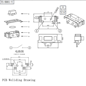 Interruttore SMD mini pulsante SMT PCB 2 Pin tattile momentaneo interruttore a pulsante tattile dispositivi montati su superficie - Product Image 6