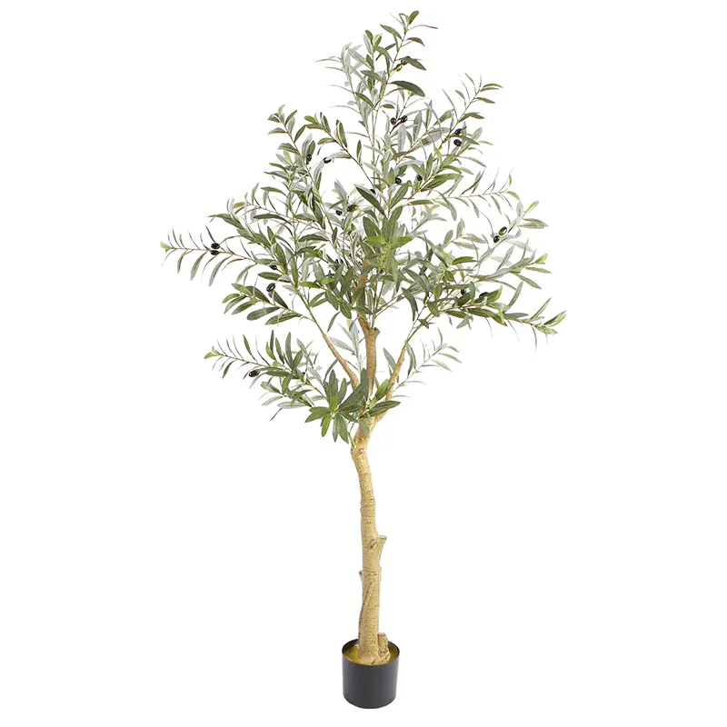 160cm künstlicher Olivenbaum Faux Olive Silk Tree mit Naturholz stamm und lebensechten Früchten Zimmer pflanzen für Home Office Dekor