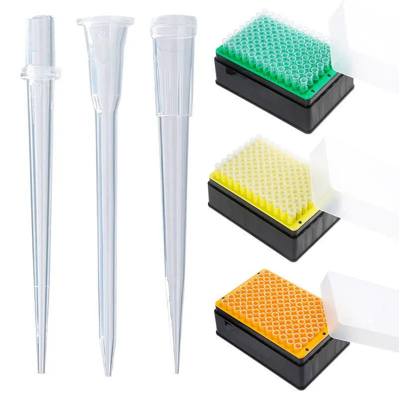 Lab-Micro pipeta esterilizada desechable de plástico Pp, con filtro, caja de 100U, L, 200U, L, 1000U, L, 1250U