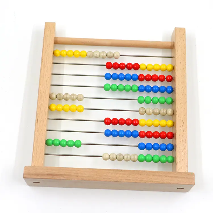 Alat hitungan matematika pendidikan mainan edukasi penghitung matematika Abacus manik-manik dudukan belajar kayu mainan Abacus, abakus kayu