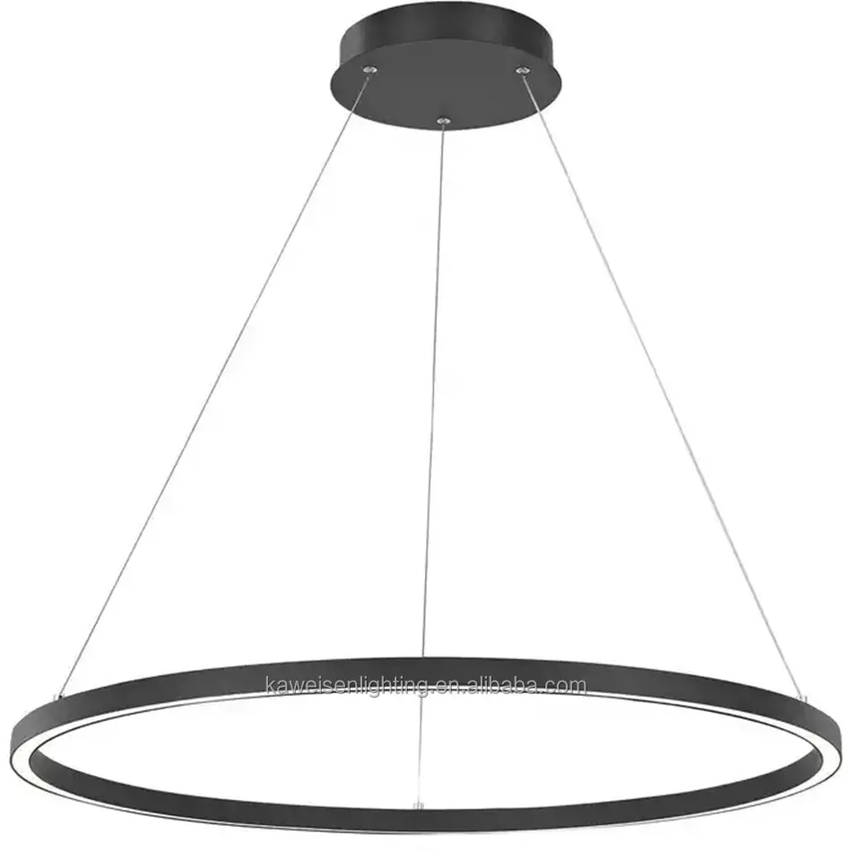 Lampe LED suspendue à anneau circulaire en aluminium, économie d'énergie, design moderne, Installation Standard centrale, lampe suspendue