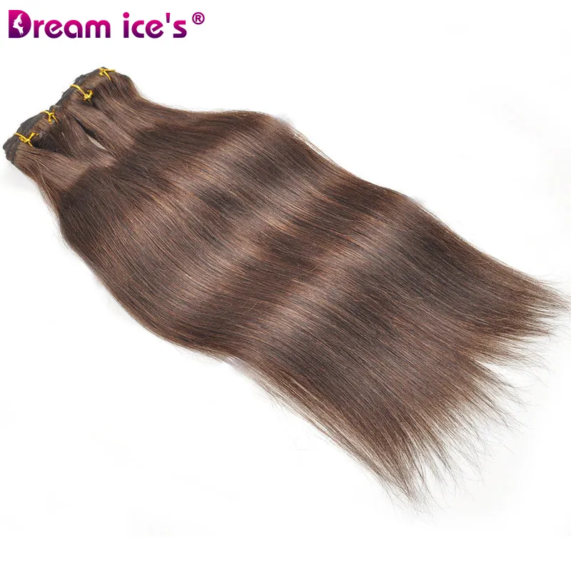 SONHO. ICE'S Atacado Virgem Remy Extensões de Cabelo Humano Clipe Ins Real Sem Costura Naturais Grampo Na Extensão Do Cabelo Cru 100 Cabelo Humano