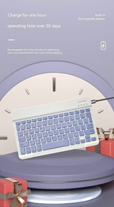 Mini teclado para tableta, teclado español recargable y ratón para teléfono móvil, portátil, Teclado retroiluminado inalámbrico - Product Image 5