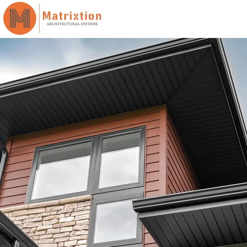 Matrixtion Modern Black: panneaux de revêtement et de revêtement profilés avec soffite intégré