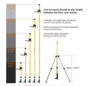 Huepar LP36,1/4&quot;Mount for Lase and <strong>5</strong>/8&quot; Adapter,<strong>3</strong>.7m/12 <strong>Ft</strong> Height Telescoping Pole Laser Level Tripod 5kg - Product Image 6