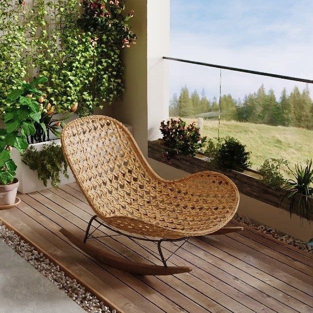 Handmade rattan weaving-single chair without cushion