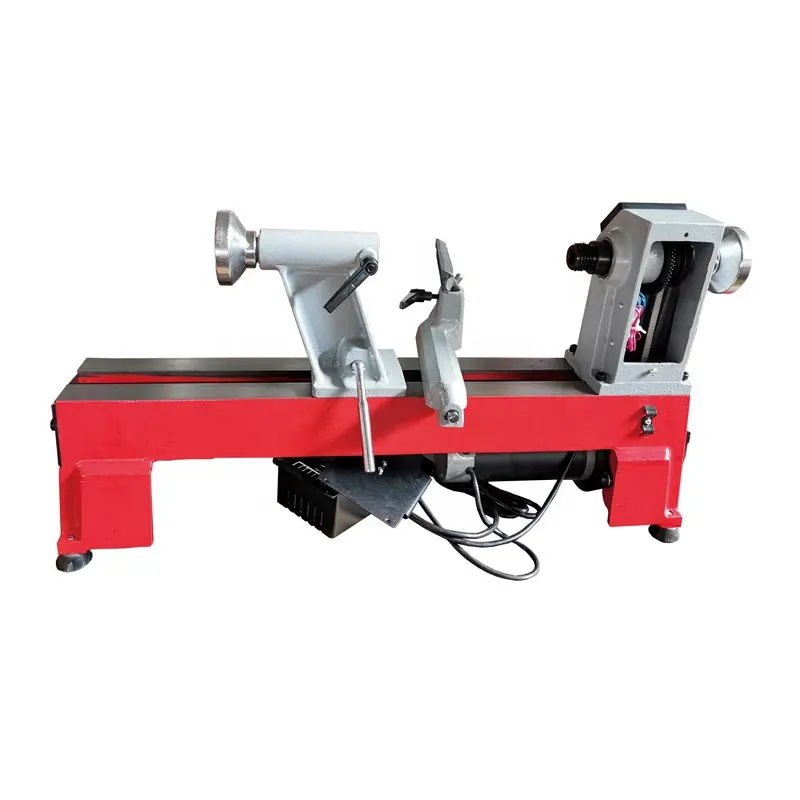 MC1018VD red 3" face plate electric motors 6 feet convenient machine high quality wood lathe for polishing