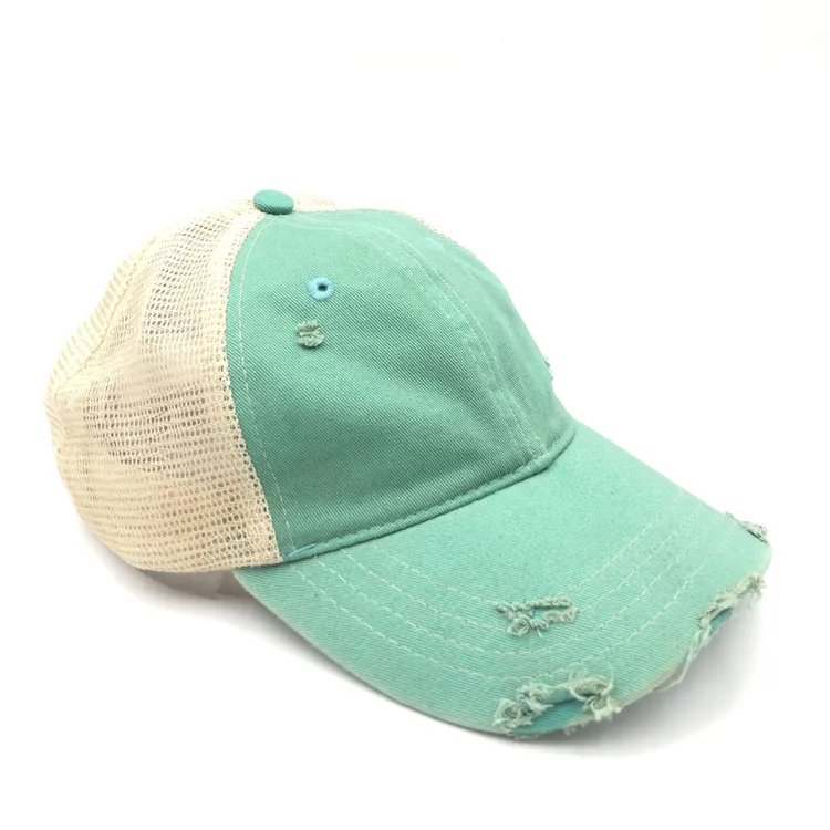 2020 de promoción de la moda de algodón verde sombrero de malla 6 panel gorras topi cara personalizado gorra de