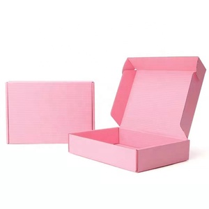 Kutu baskı özel Logo pembe nakliye küçük iş ambalaj hediye kutuları için küçük oluklu mailler karton kutular - Product Image 6
