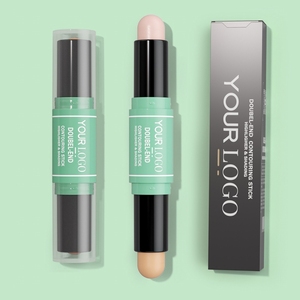 Resaltador de palo de doble extremo para principiantes, sombreado de contorno, bronceador y resaltador de 3 colores para etiquetado de maquillaje, logotipo/patrón - Product Image 2