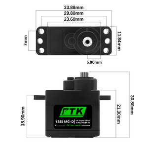 Ptk 7455 mg-D <span class=keywords><strong>servo</strong></span> nhà máy DIY 9 gam kỹ thuật số kim loại bánh răng cho EPP F3P RC Mô hình cho Hitec HS-65 ở cùng một mức độ" - Product Image 4