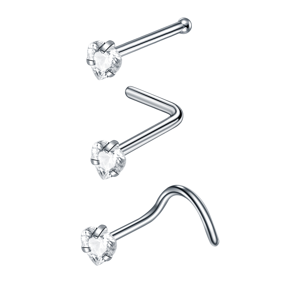 silver-Heart&Clear CZ