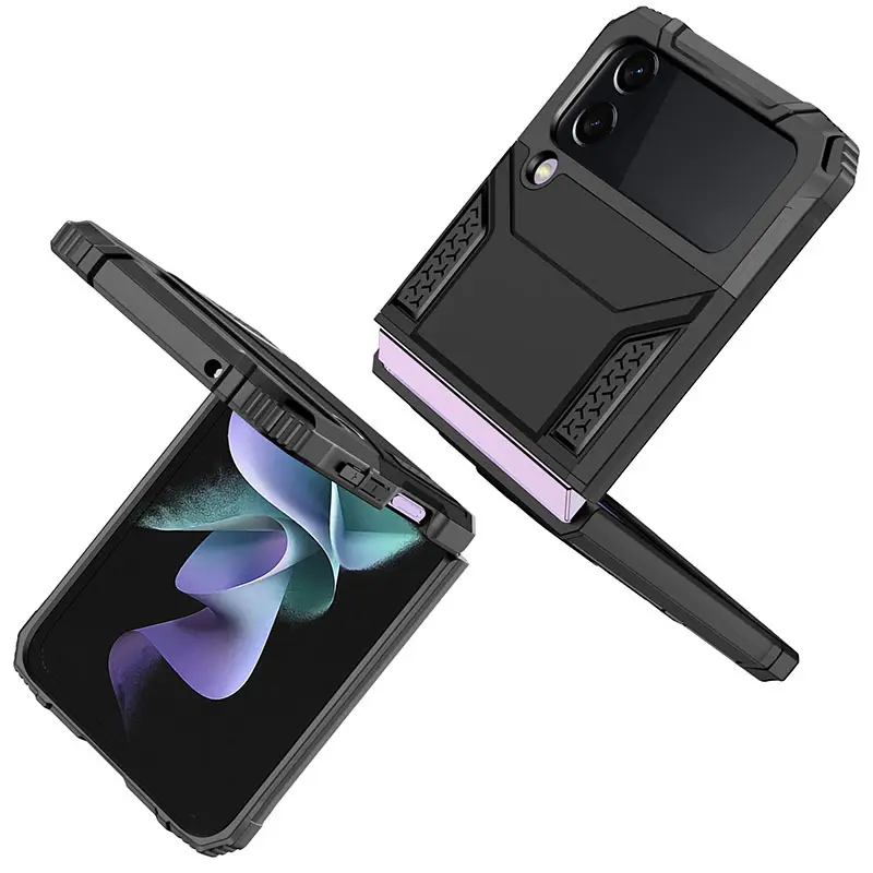 Ốp Lưng Giáp Với Giá Đỡ Nhẫn Chống Trượt Vỏ Điện Thoại Chắc Chắn Cho Samsung Z Flip 3 Galaxy S21