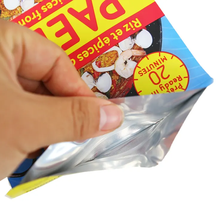 Bolsa Stand Up para embalagem de Chips de carne picante com Ziplock de qualidade alimentar personalizada 100g