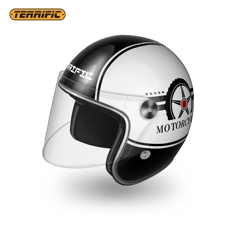 2023 Latest Models men half face open helmets motorcycle customize approved Single Lens With factory Outlet