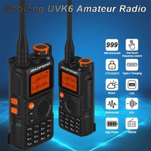 Walkie Talkie Baofeng trasmettitore Radio UV-K6 USB-C frequenza Wireless sistema di guida turistica UVK6 Ham Radio ricetrasmettitore - Product Image 2