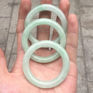 Toptan 40mm doğal Myanmar ışık açık yeşil yeşim Jadeite Jasper çocuk bebek yeşim bileklik Charm bilezik - Product Image 4