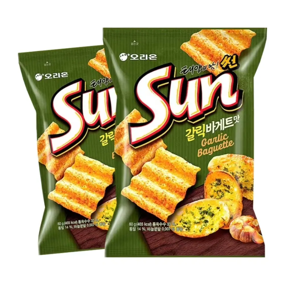 80g Korean Sun Knoblauch aromatisierte Cornflakes Casual Snacks