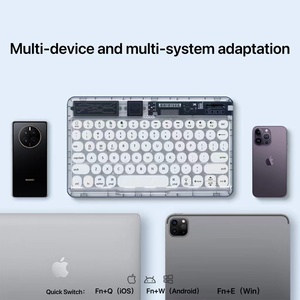 Teclado inalámbrico transparente, miniteclado ultrafino para portátil y tableta, portátil para IMac de conmutación multisistema/iPad - Product Image 3