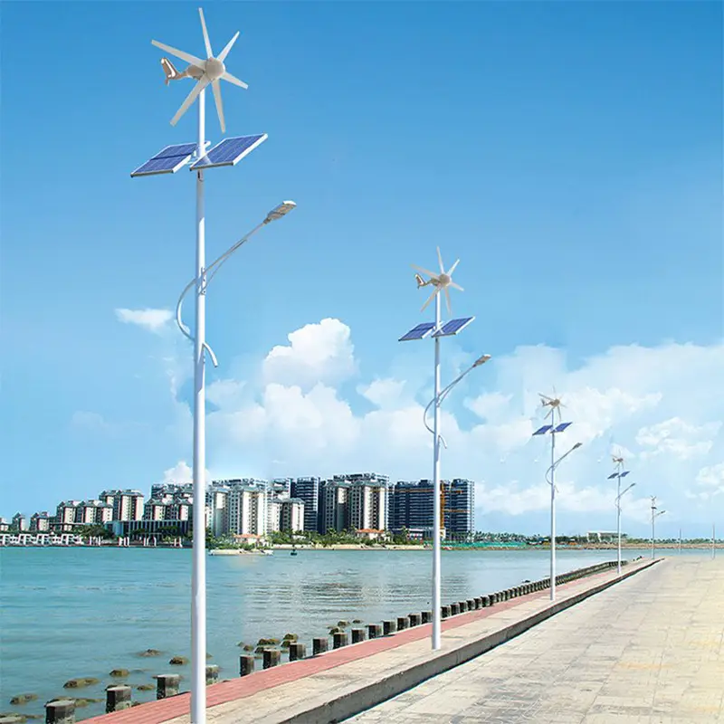 Pas cher 30w 60w éolienne solaire hybride led lampadaires, lampadaires solaires et éoliens