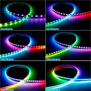 5mm genişlik 5V WS2812B LED şerit 2020 süper dar programlanabilir RGBIC dijital piksel su akış araba WS2812 WS2812B LED şerit işık - Product Image 6