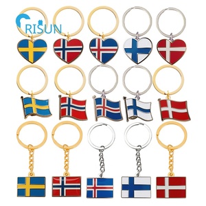 Nordic Countries Finland Sweden Norway Iceland Denmark Flag Enamel <strong>Key</strong> Ring Keyring Keychain Custom Northern Europe <strong>Key</strong> Chain - Product Image 1