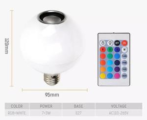 Светодиодные смарт-музыкальные лампы, 12 Вт E27 RGB музыкальная лампа динамик с пультом дистанционного управления 24 клавиши - Product Image 6