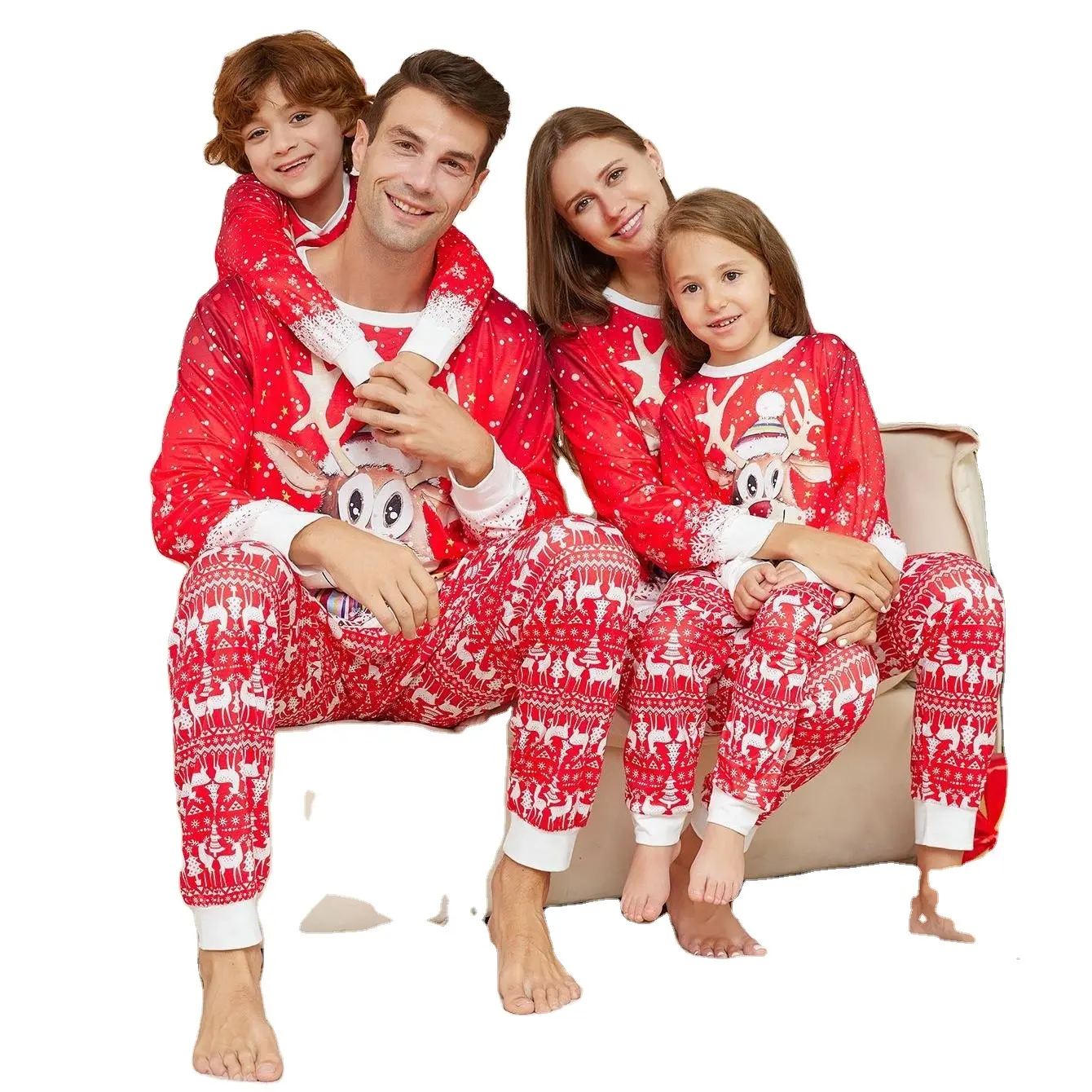 Pigiama Dropshipping per pigiama natalizio per la famiglia pigiameria in cotone taglia usa e vestiti per animali domestici
