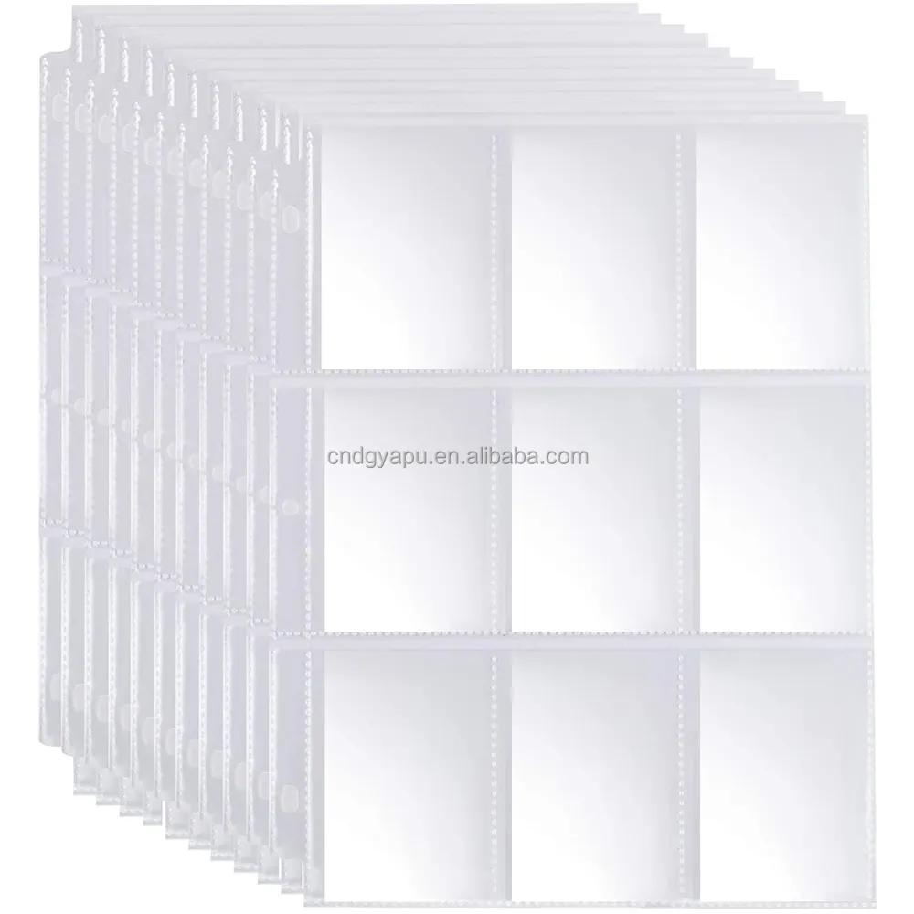 120 Pages Double-Sided Trading Card Pages Sleeves 9-Pocket Clear Plastic Game Card Protectors for 3/11 Ring Binder