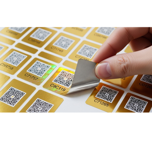 Manufactory Direct Custom Authenticity Hologram Sticker Labels Square Scratch-off QR <strong>Code</strong> Anti-Counterfeit Feature for Cosmetics - Product Image 1