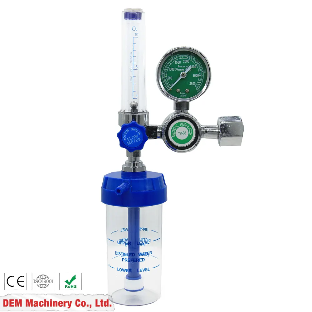 DEM SC0190M regolatore di flusso di ossigeno CGA540 Bullnose cilindro regolatore di ossigeno con flussometro e umidificatore