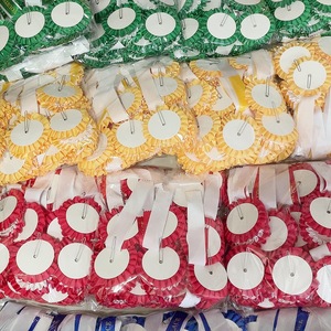 Tamam özelleştirilmiş 100% Polyester saten ahşap rozet süper büyük rozet rozet kurdela düz renk desenli dokuma teknikleri - Product Image 6