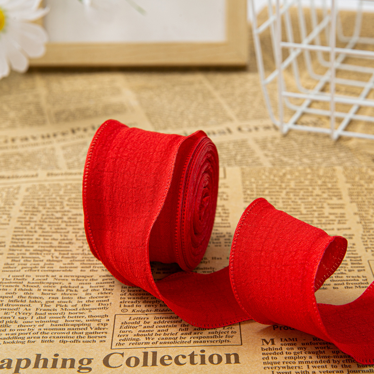 Rojo brillante, 4 cm * 10 yardas, sin tarjeta de papel y con...