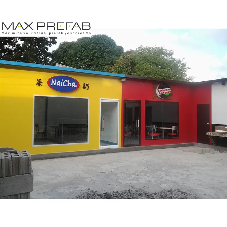 T modular steel structure small ready made house prefabricated for dessert shop
